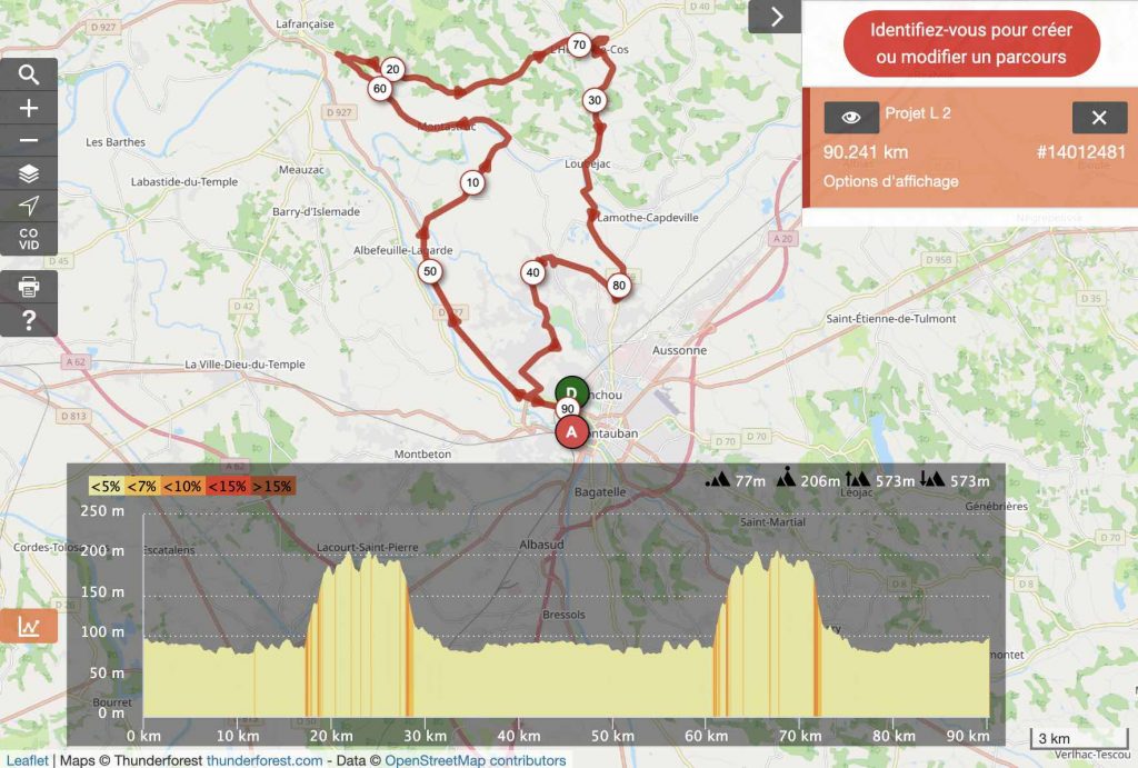 Circuit Vélo open Runner Traithlon de Montauban